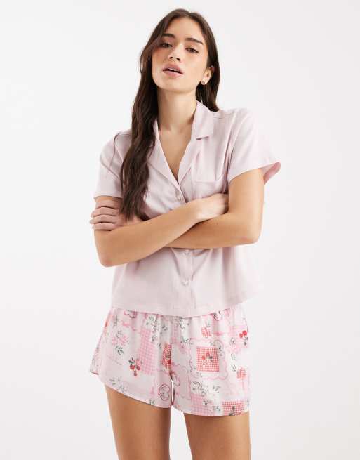 Hollister - Pyjama à manches courtes - Rose