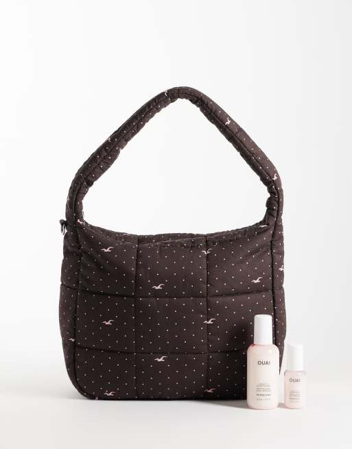 Hollister quilted shopper bag in brown, 2 of 4