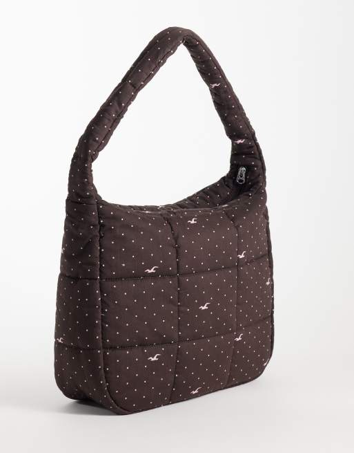 Hollister quilted shopper bag in brown, 4 of 4