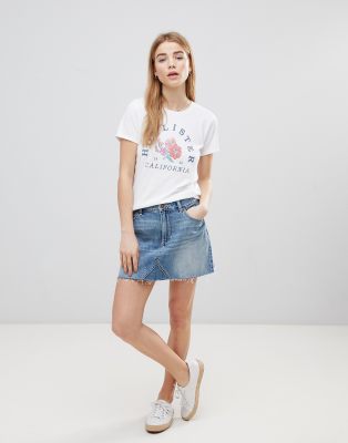 denim skirt hollister