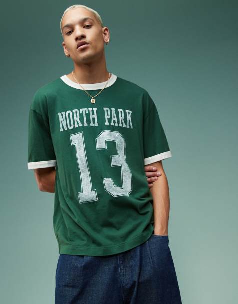 Hollister - Recht sportief T-shirt met contrasterende panelen in groen - view 1