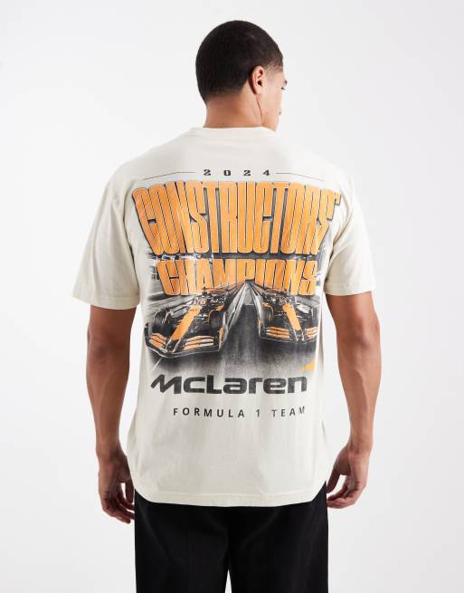Hollister - Recht T-shirt met F1 Vegas-print en korte mouwen in wit