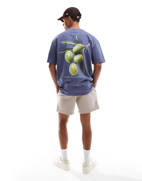 Hollister - Recht T-shirt met fruitmotief in blauw - view 1