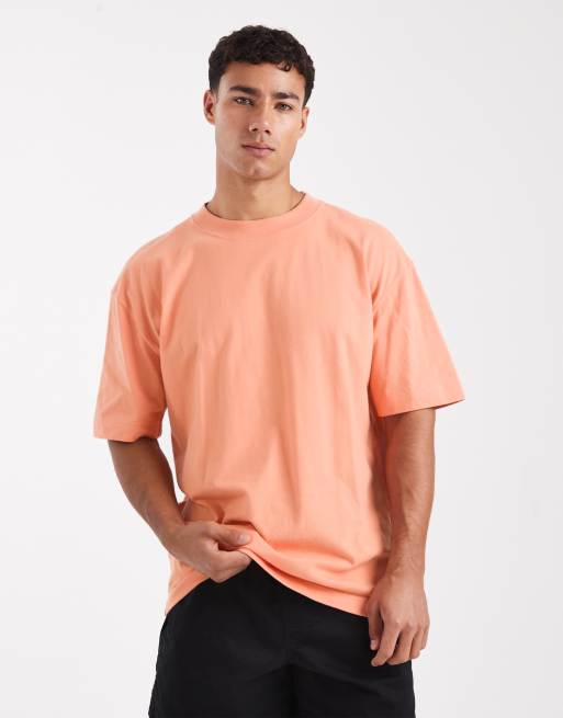 Hollister - Recht T-shirt met naaddetail in koraal
