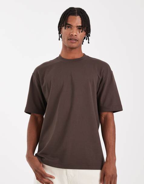 Hollister - Recht verkoelend T-shirt met korte mouwen en ronde hals in bruin - view 1