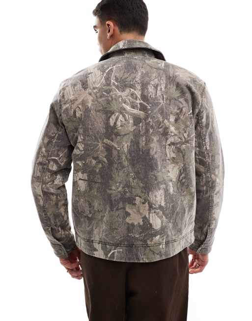 Hollister - Recht workwear denim jack in camouflageprint, 4 van 4