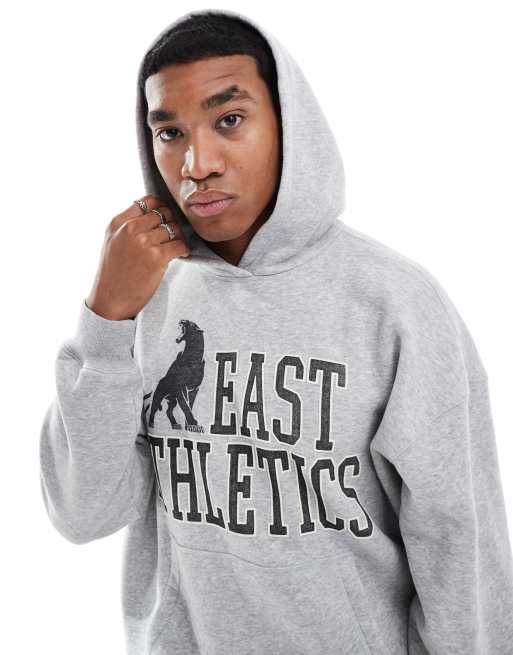 Hollister - Rechte hoodie met varsity-motief in grijs