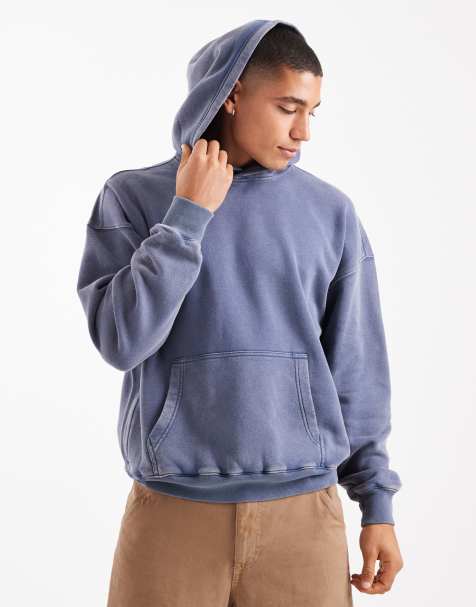 Hollister - Rechte hoodie met zak aan de voorkant in blauw - view 1