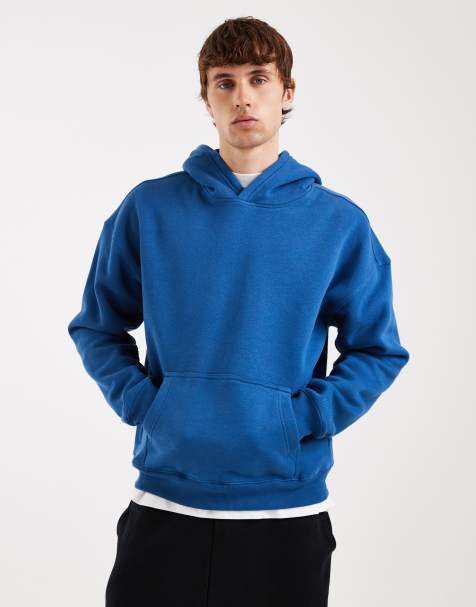Hollister - Rechte hoodie met zak aan de voorkant in blauw - view 1