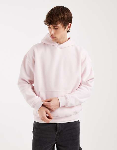 Hollister - Rechte hoodie met zak aan de voorkant in roze met wassing - view 1