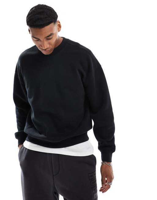 Hollister - Rechte sweatertop met ronde hals in zwart