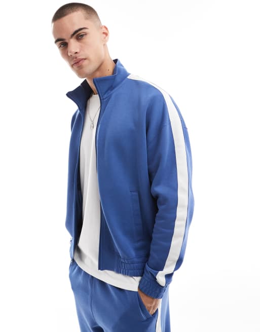 Hollister - Rechte trainingstop met rits in blauw, deel van co-ord set