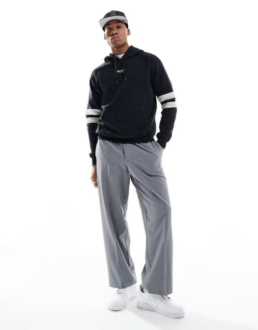Hollister - Rechte varsity-hoodie met logo in zwart