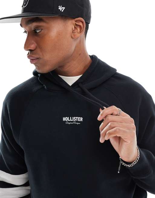 Hollister - Rechte varsity-hoodie met logo in zwart