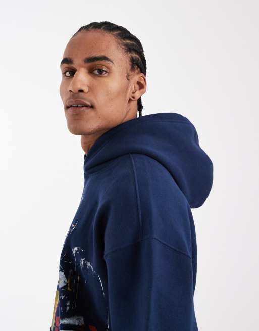 Hollister - Red Bull - Sweat à capuche coupe carrée - Bleu marine, 4 de 5
