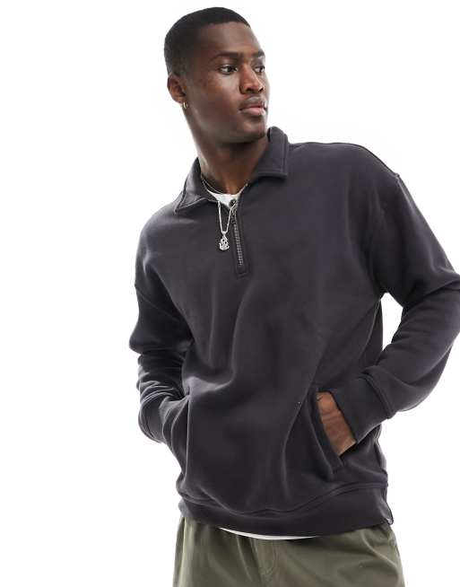 Half zip hot sale sweatshirt with pockets