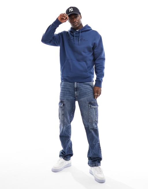 Blue hoodie hollister sale