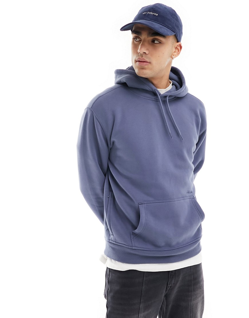 Hollister relaxed fit hoodie with side seam zip in navy