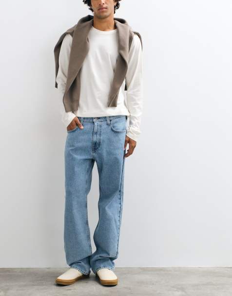 Hollister relaxed fit jeans i mellemblå vask - view 1