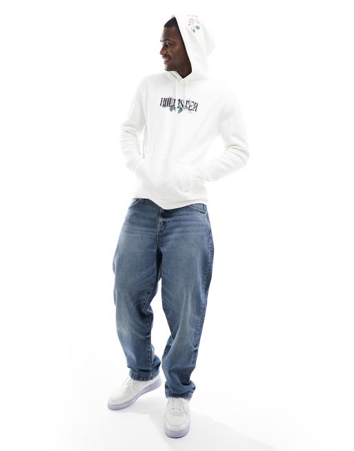 White hoodie blue jeans new arrivals