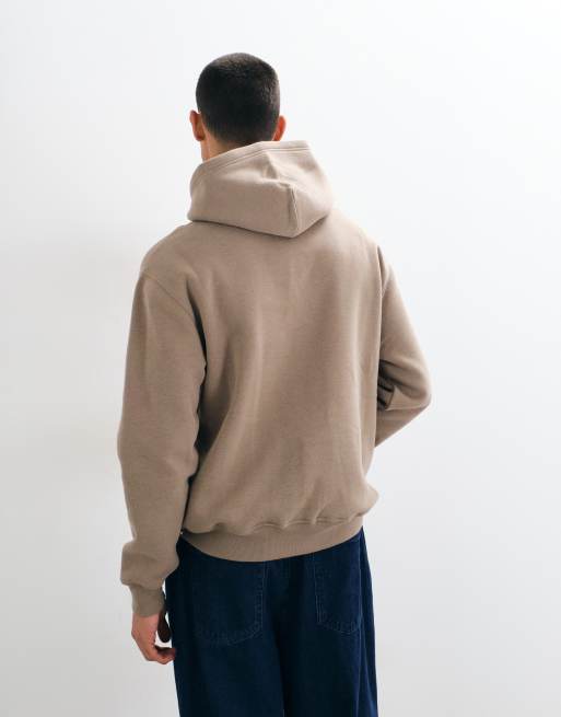 Hollister Relaxed Fit Kapuzenpullover mit Icon-Logo in Hellbraun, 2 von 9
