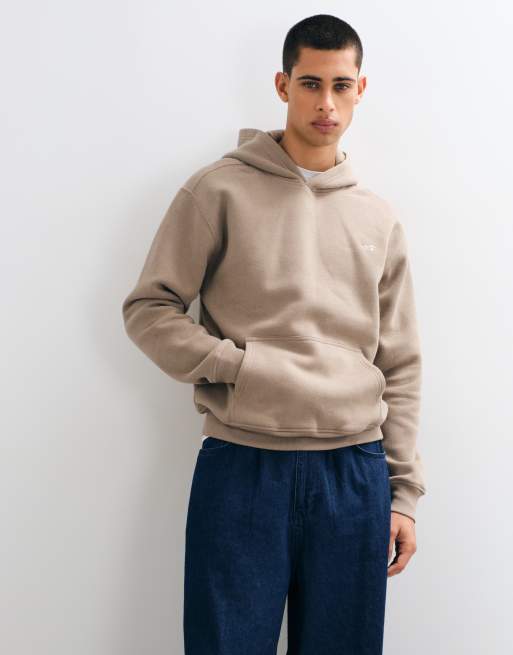 Hollister Relaxed Fit Kapuzenpullover mit Icon-Logo in Hellbraun, 5 von 9