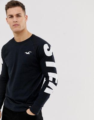 Hollister relaxed fit sleeve logo long 