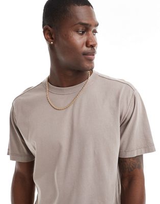 Hollister relaxed fit t-shirt in washed brown