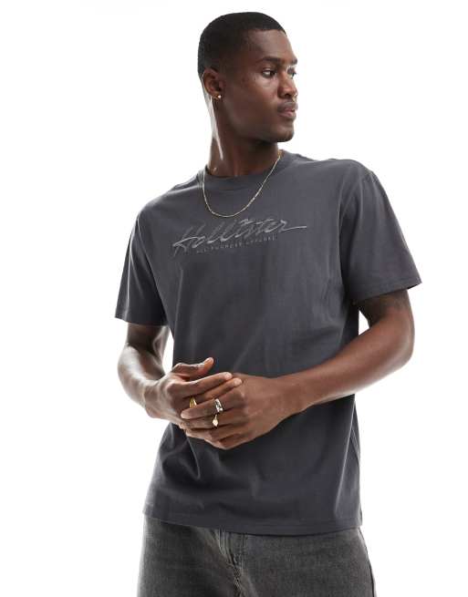 Hollister With Embroidered Logo T-shirt Crew Neck Short Sleeve