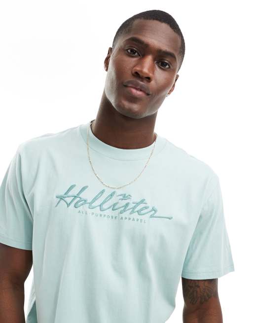 Hollister With Embroidered Logo T-shirt Crew Neck Short Sleeve