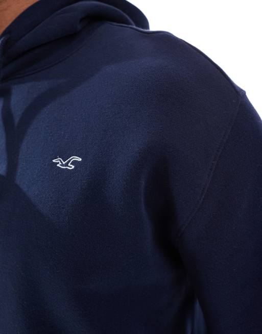 Hollister relaxed icon hoodie in navy, 4 of 4