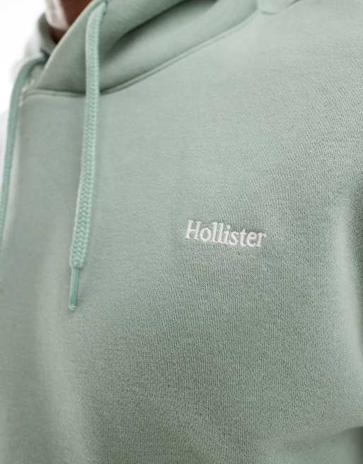 Embroidered Logo Hollister Hoodie Mint Hollister Color Block