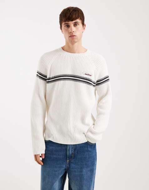 Hollister – Retro-Strickpullover in Weiß mit Rundhalsausschnitt - view 1