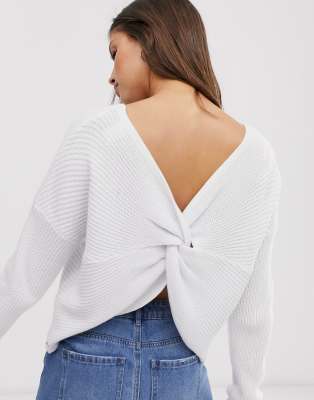 hollister white jumper