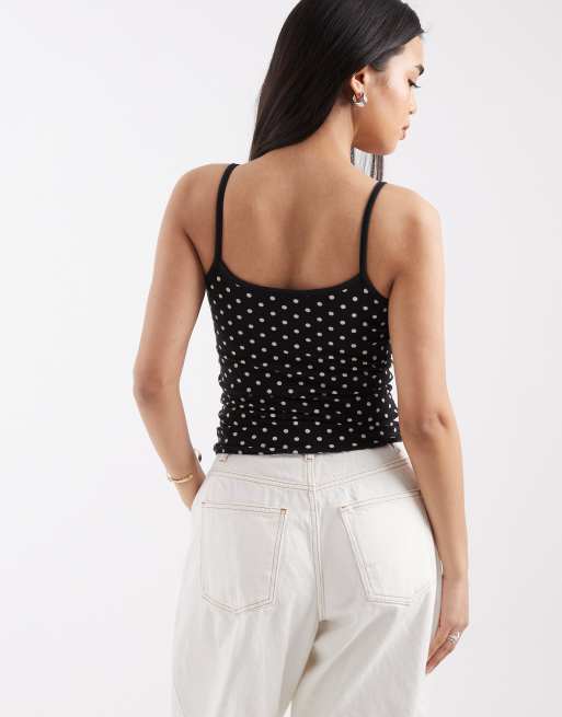 Hollister reversible cami in black polka dot, 4 of 4