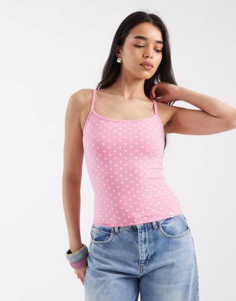 Hollister reversible cami in pink polka dot - view 1