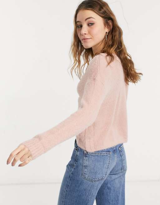 Hollister fuzzy sweater discount