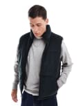 [Hollister] Hollister reversible nylon/cord relaxed fit puffer vest in black S black