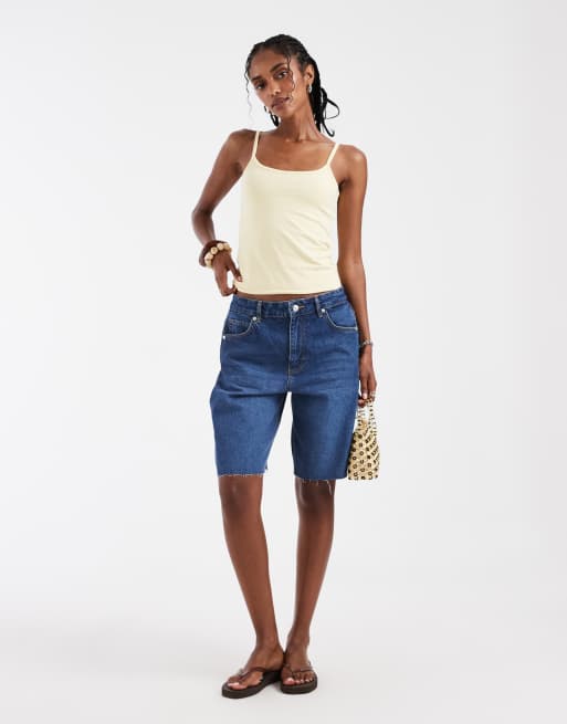 Hollister reversible square neck cami in grey and yellow, 3 of 4
