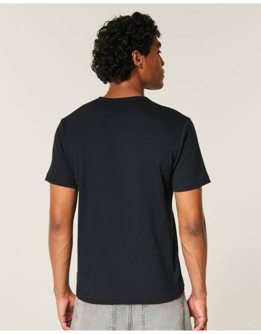 Hollister Rib crew t-shirt in black, 3 of 5