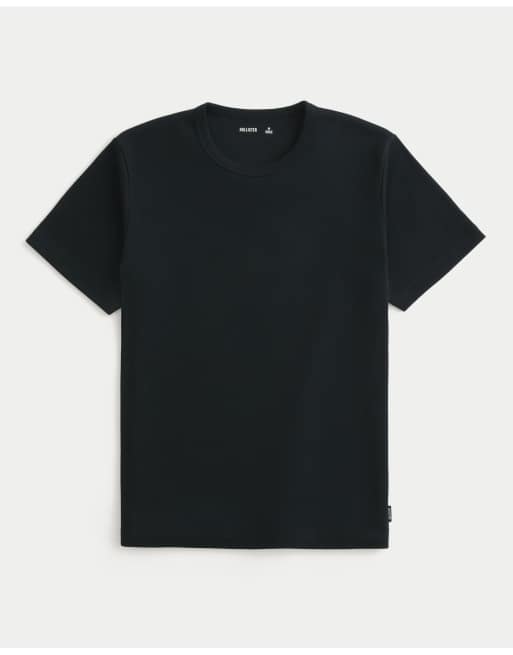 Hollister Rib crew t-shirt in black, 4 of 5