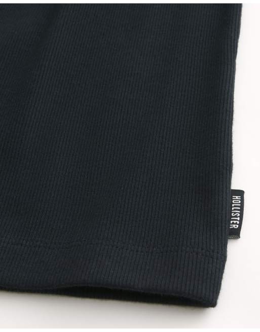 Hollister Rib crew t-shirt in black, 5 of 5
