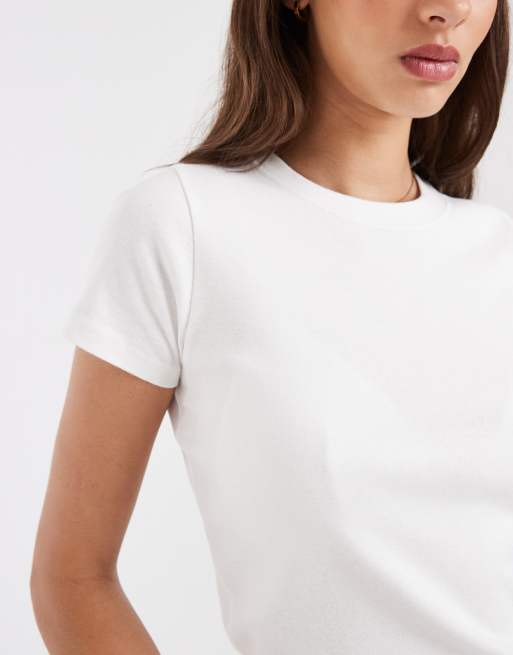 Hollister ribbed baby tee in white, 2 of 4