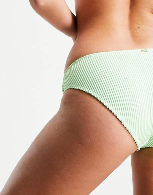 Hollister - Ribstrikkede bikinitrusser i lysegrøn, 2 af 4