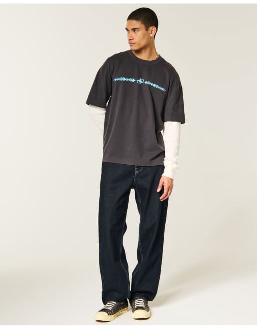 Hollister Rinse wash baggy jeans in rinse