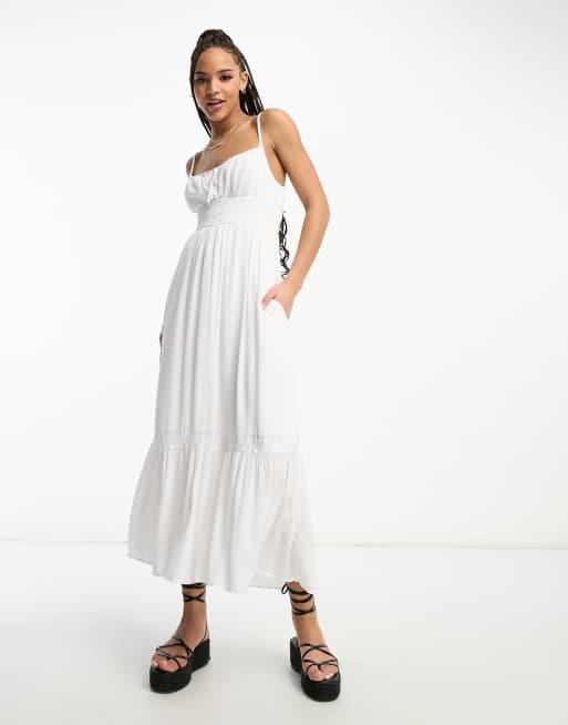 Hollister - Robe babydoll mi-longue - Blanc