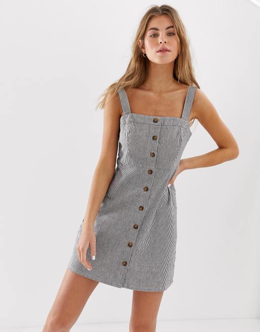 Hollister - Robe boutonnée à fines rayures