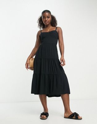 Hollister corset midi dress in black - ASOS Price Checker
