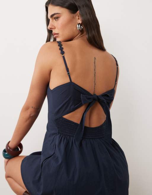 Hollister - Robe courte boutonnée à col en V - Bleu marine, 2 de 4