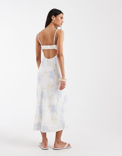 Hollister - Robe nuisette mi-longue à fleurs avec buste torsadé - Pastel, 4 de 4